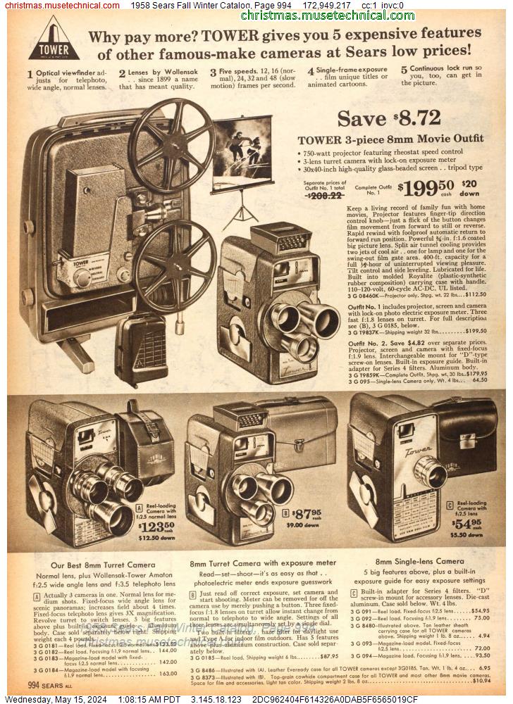 1958 Sears Fall Winter Catalog, Page 994
