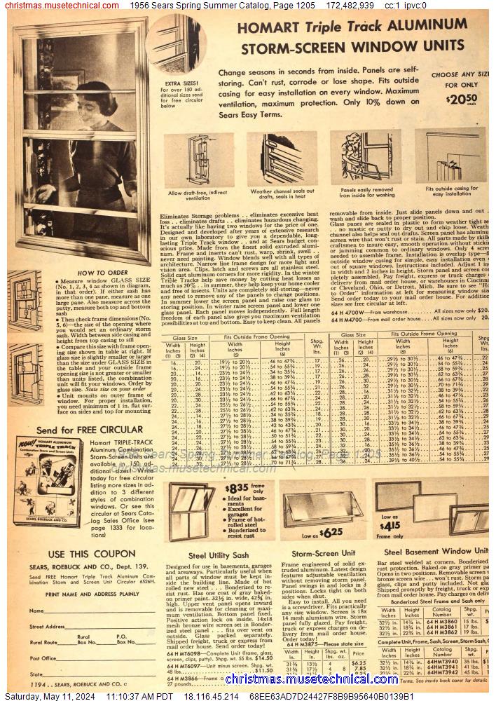 1956 Sears Spring Summer Catalog, Page 1205