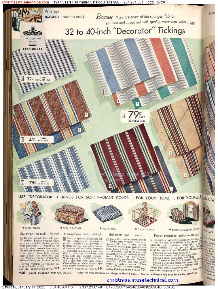 1947 Sears Fall Winter Catalog, Page 968