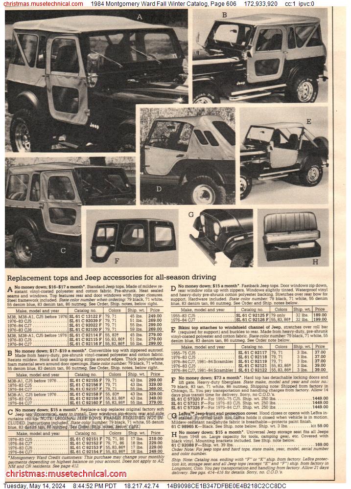 1984 Montgomery Ward Fall Winter Catalog, Page 606