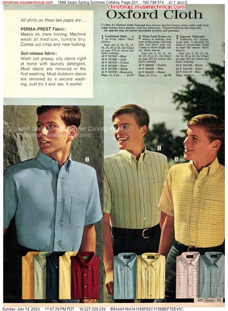 1968 Sears Spring Summer Catalog, Page 201