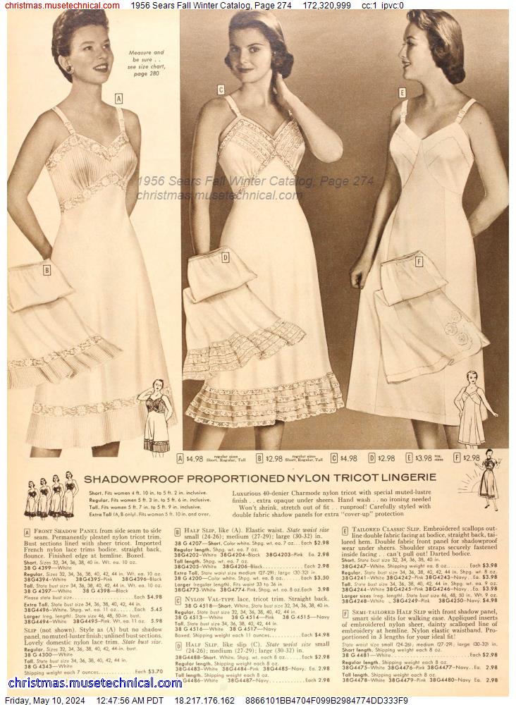 1956 Sears Fall Winter Catalog, Page 274