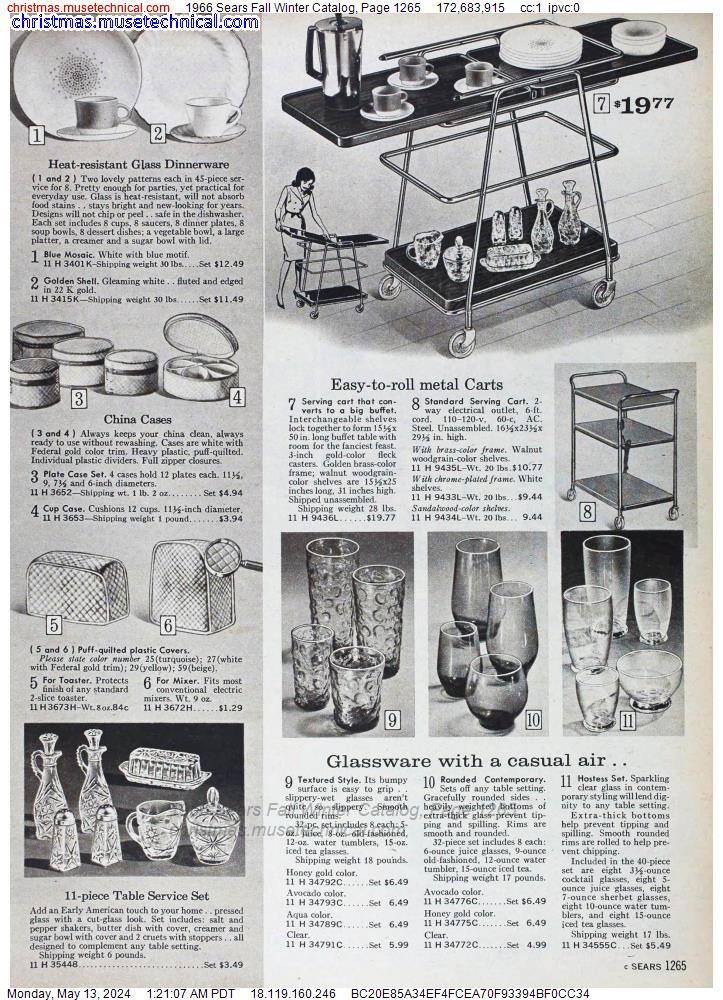 1966 Sears Fall Winter Catalog, Page 1265