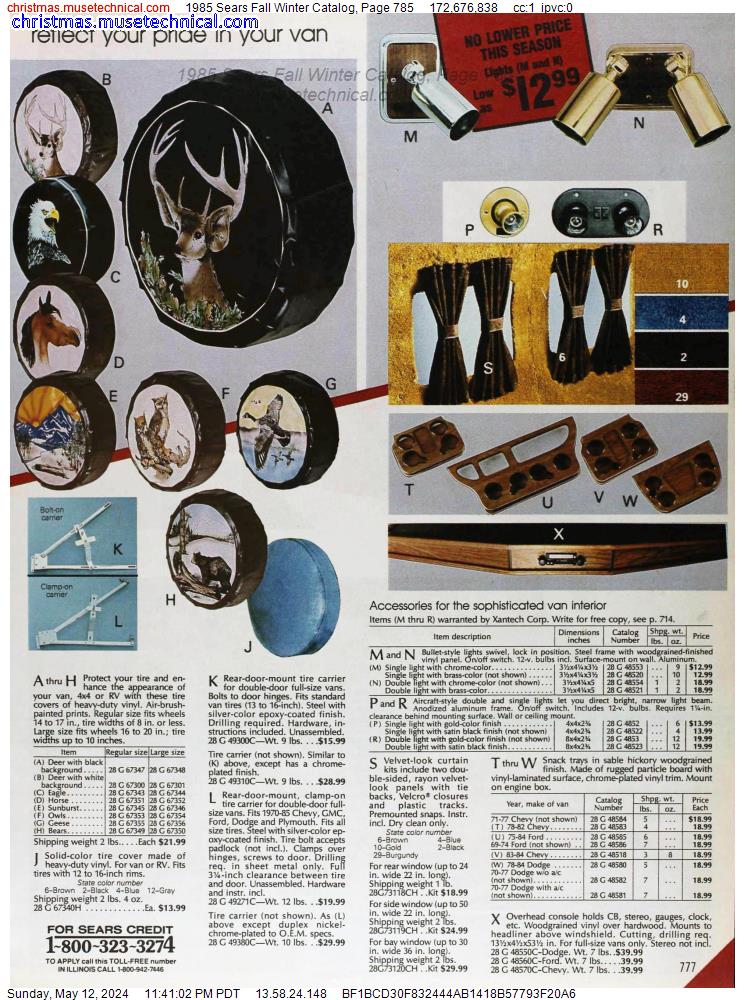 1985 Sears Fall Winter Catalog, Page 785
