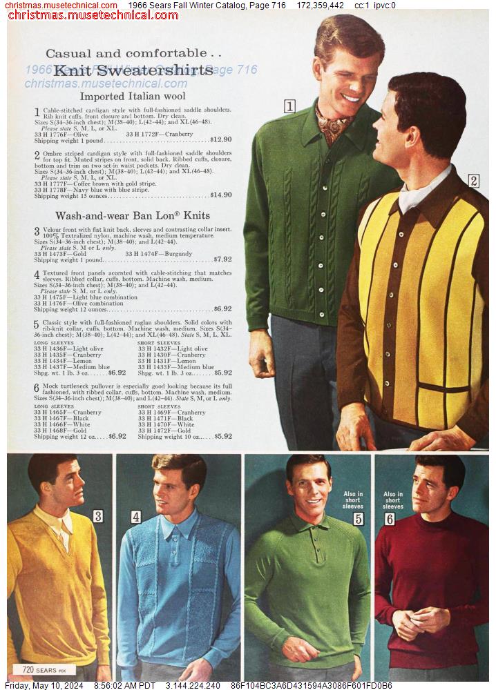 1966 Sears Fall Winter Catalog, Page 716