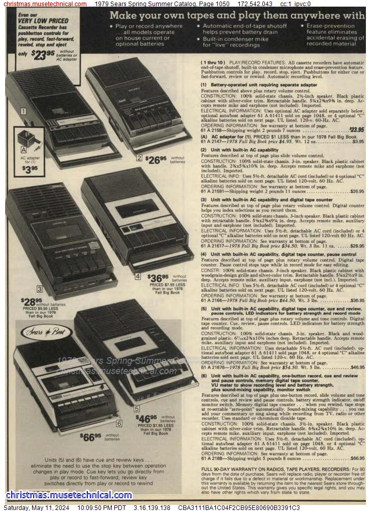 1979 Sears Spring Summer Catalog, Page 1050