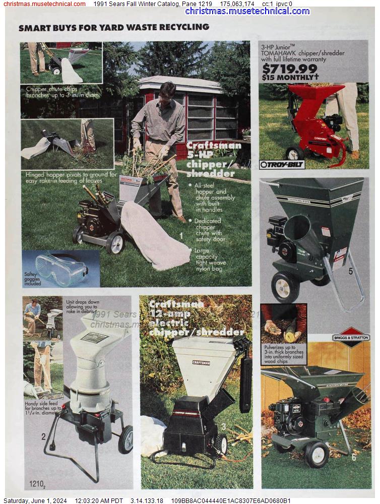 1991 Sears Fall Winter Catalog, Page 1219