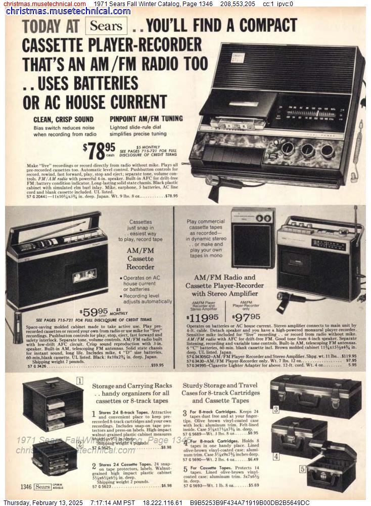 1971 Sears Fall Winter Catalog, Page 1346