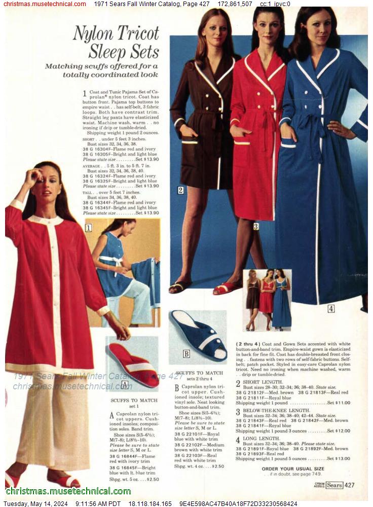 1971 Sears Fall Winter Catalog, Page 427
