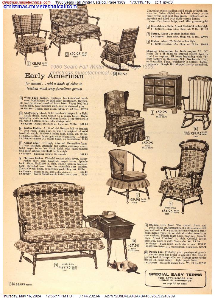1960 Sears Fall Winter Catalog, Page 1309
