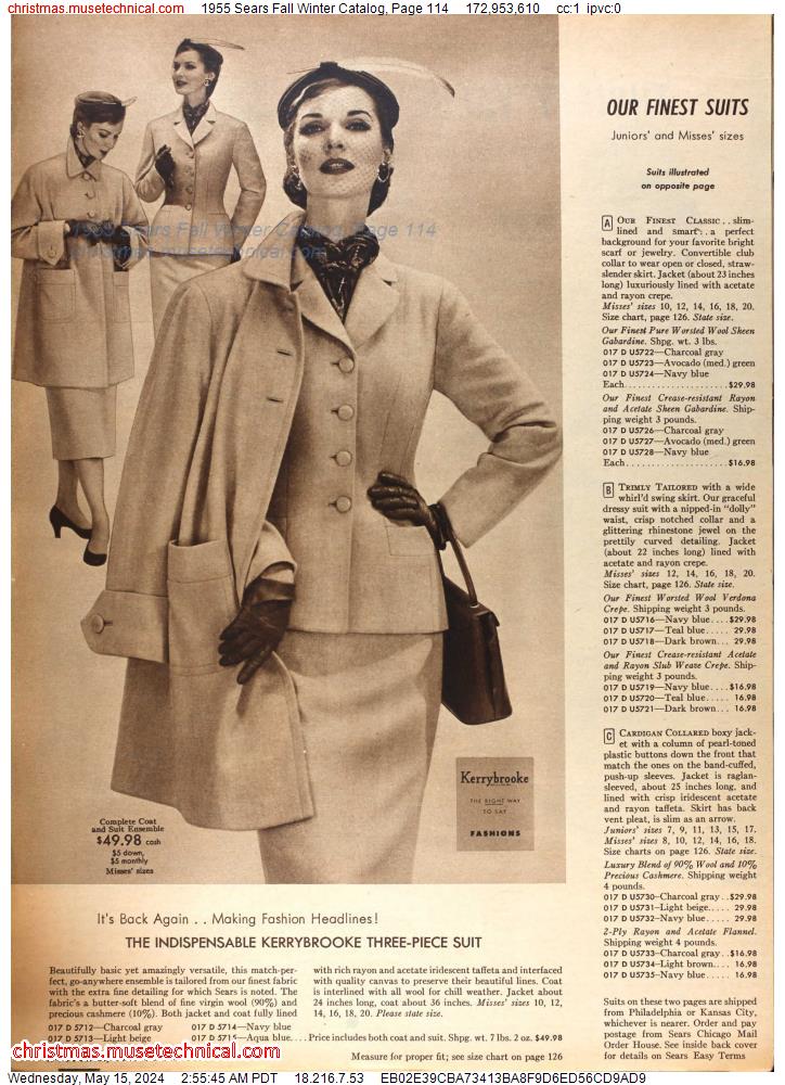1955 Sears Fall Winter Catalog, Page 114
