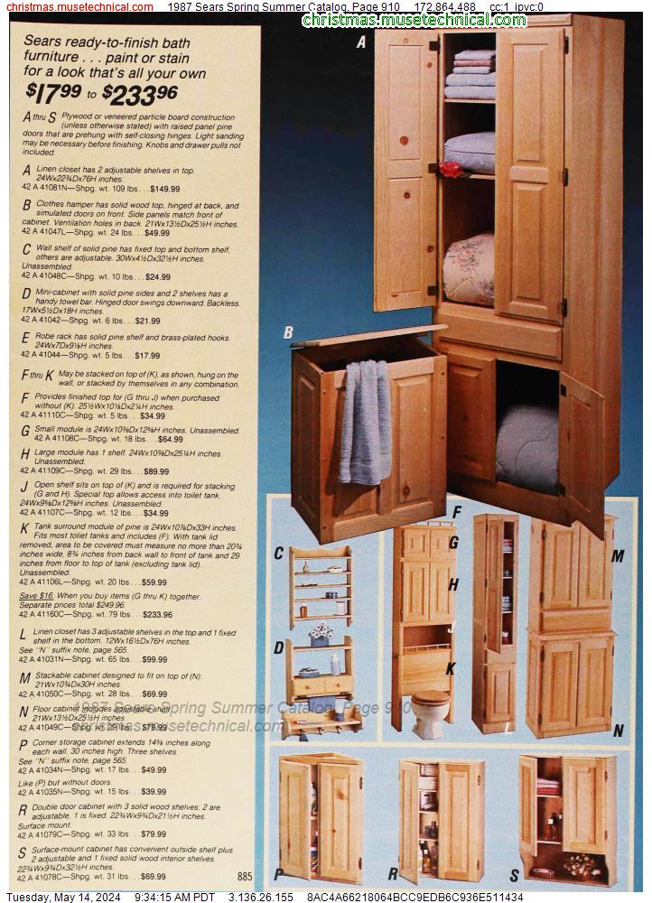 1987 Sears Spring Summer Catalog, Page 910