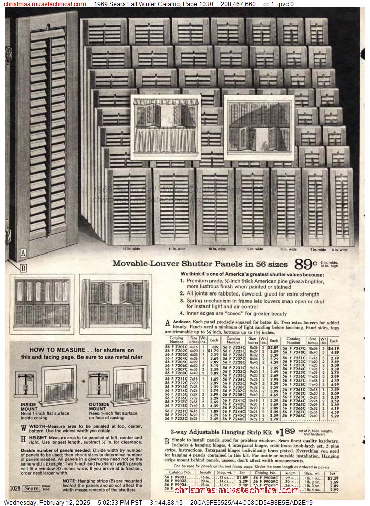 1969 Sears Fall Winter Catalog, Page 1030