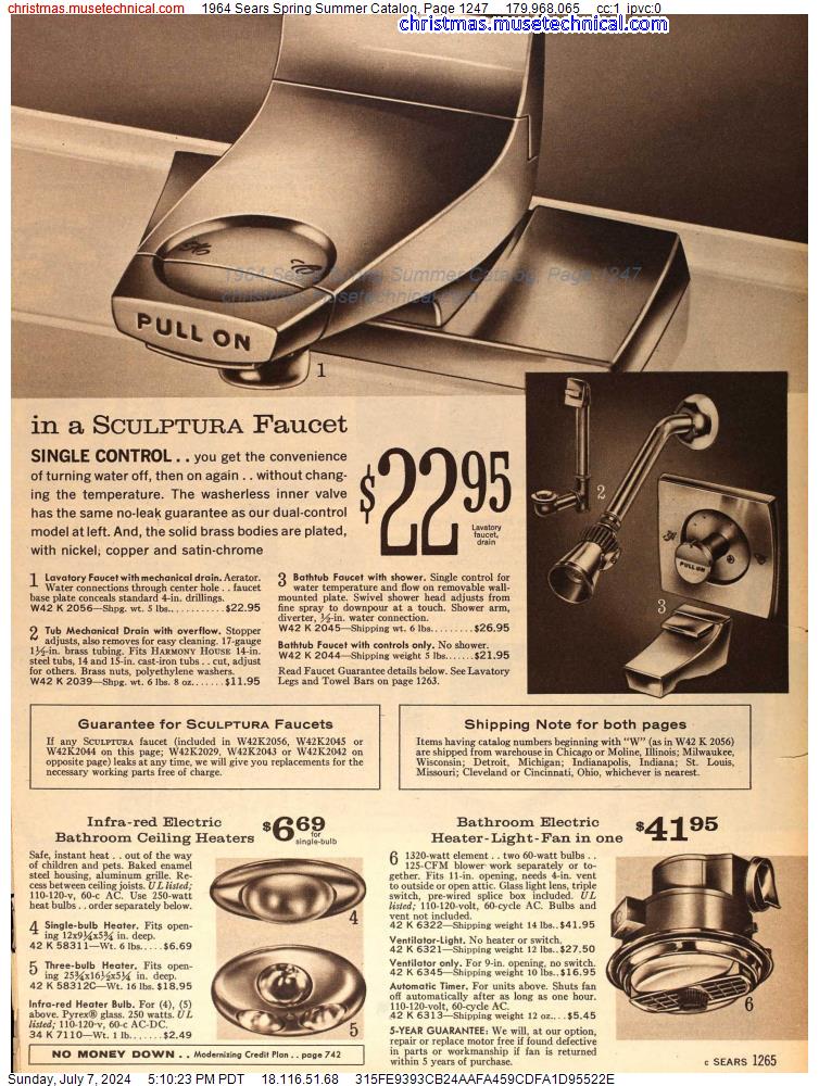1964 Sears Spring Summer Catalog, Page 1247