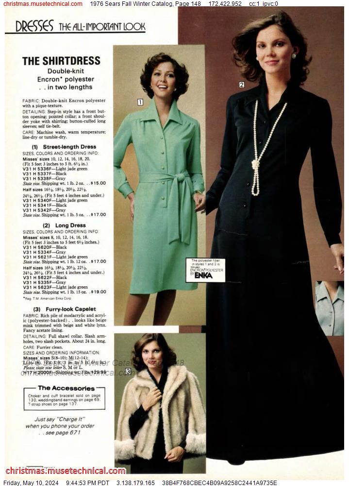 1976 Sears Fall Winter Catalog, Page 148