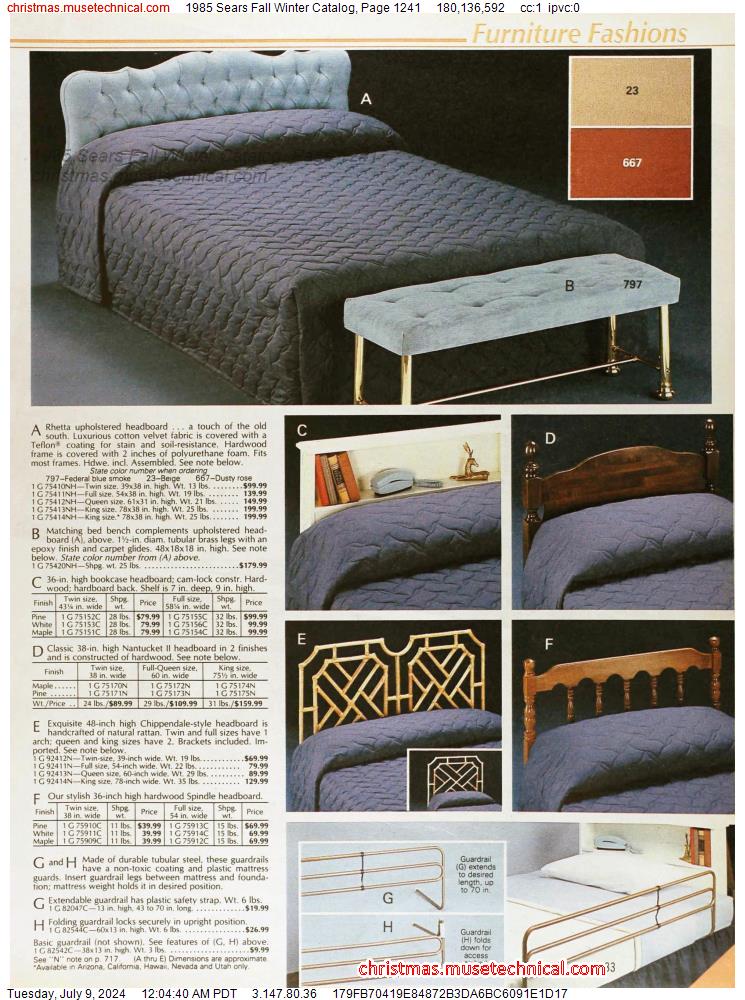1985 Sears Fall Winter Catalog, Page 1241