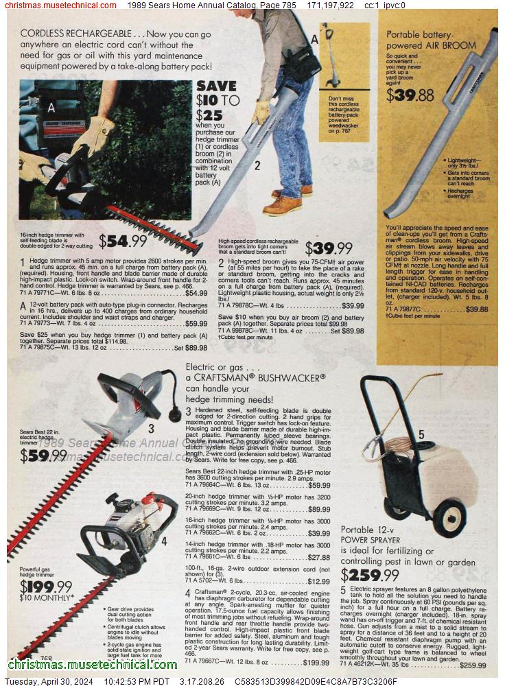 1989 Sears Home Annual Catalog, Page 785