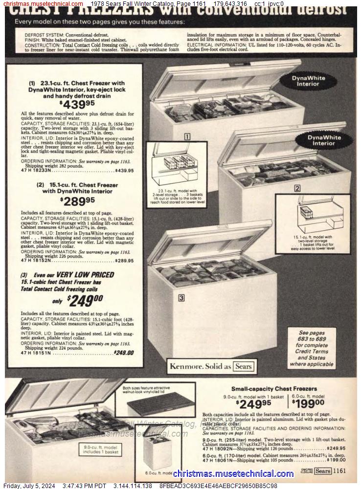 1978 Sears Fall Winter Catalog, Page 1161