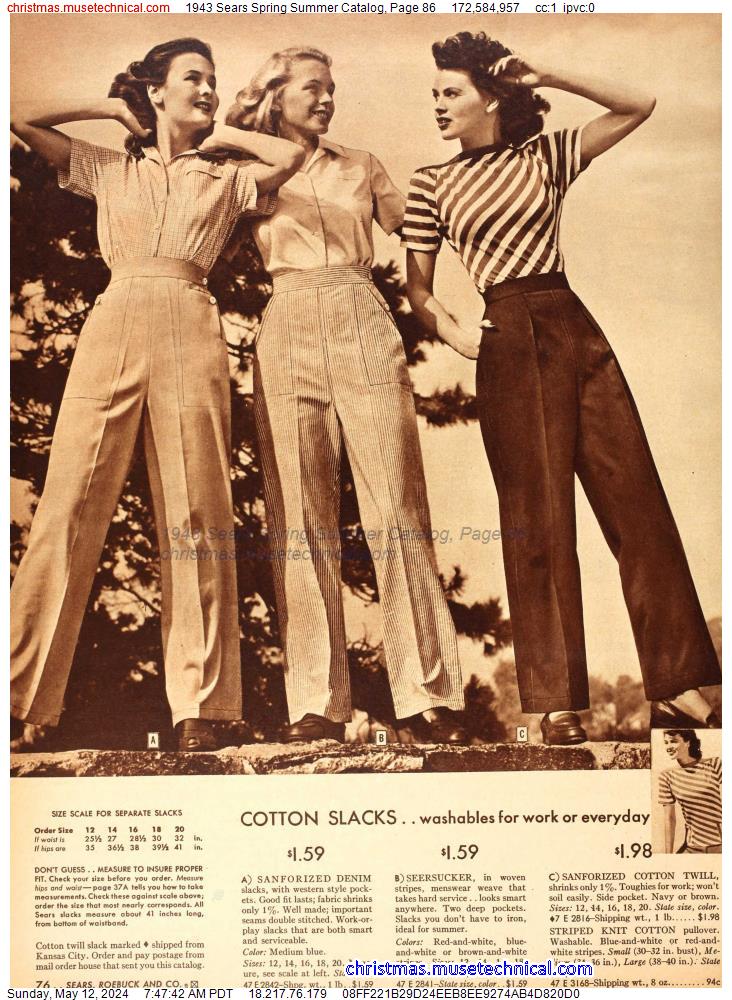 1943 Sears Spring Summer Catalog, Page 86
