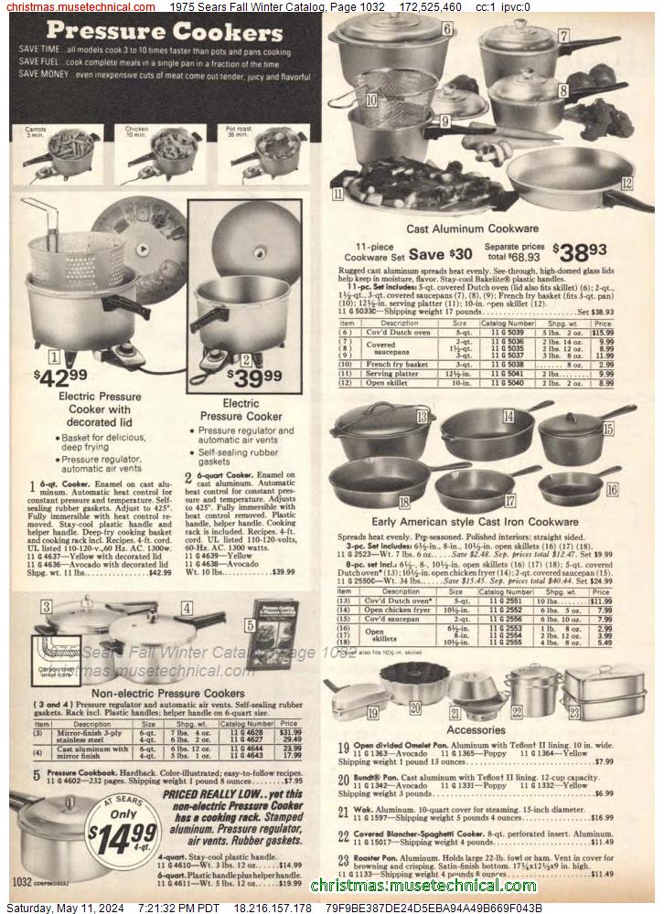 1975 Sears Fall Winter Catalog, Page 1032