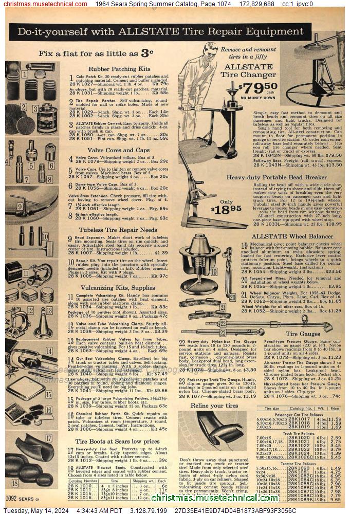 1964 Sears Spring Summer Catalog, Page 1074