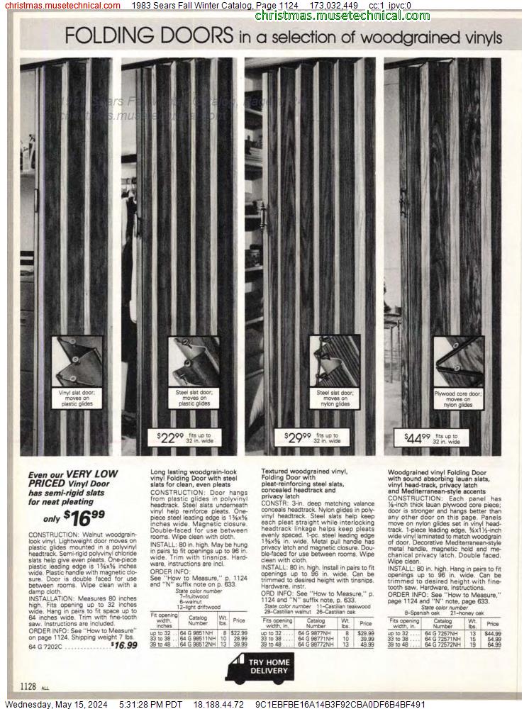 1983 Sears Fall Winter Catalog, Page 1124