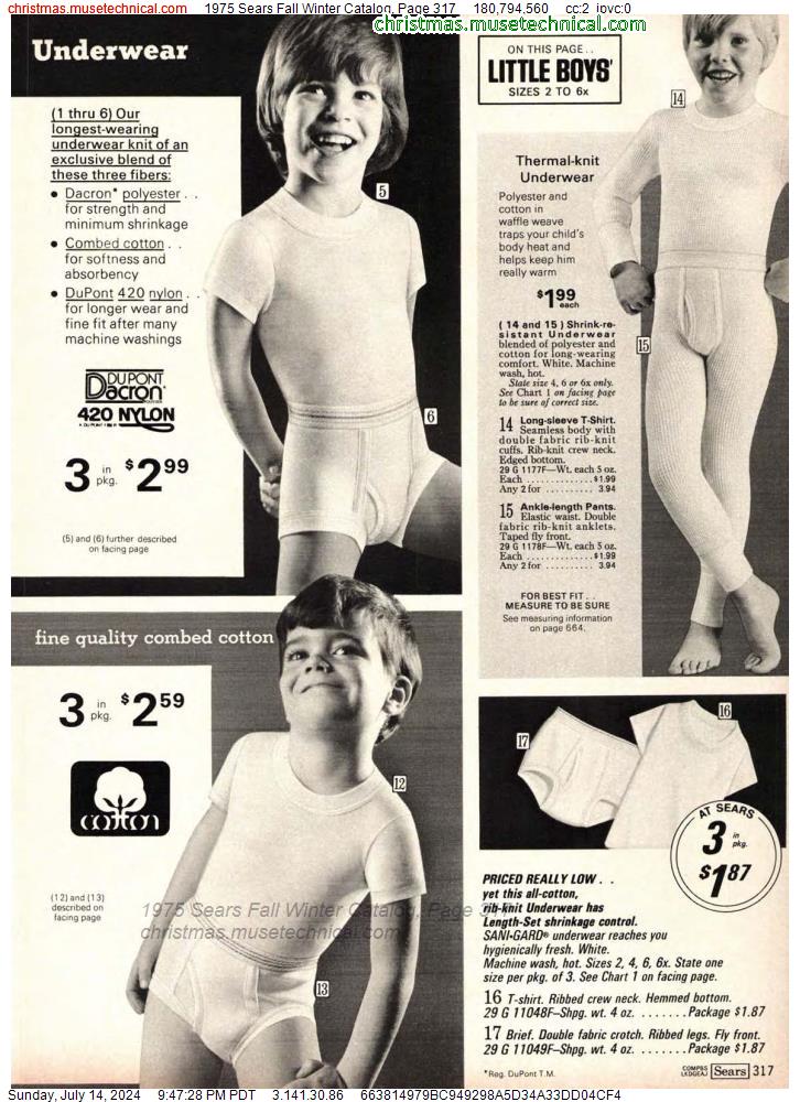 1975 Sears Fall Winter Catalog, Page 317