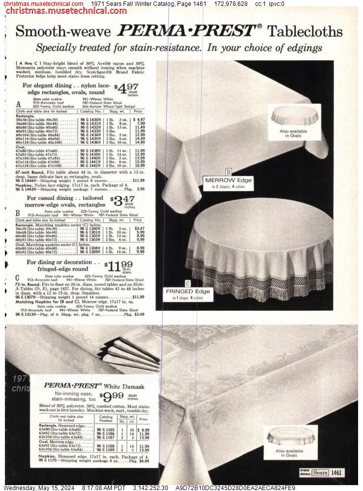 1971 Sears Fall Winter Catalog, Page 1461