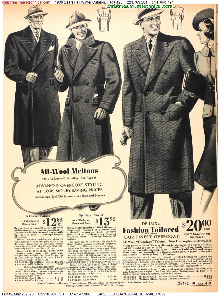 1939 Sears Fall Winter Catalog, Page 428