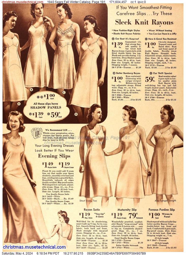 1940 Sears Fall Winter Catalog, Page 191