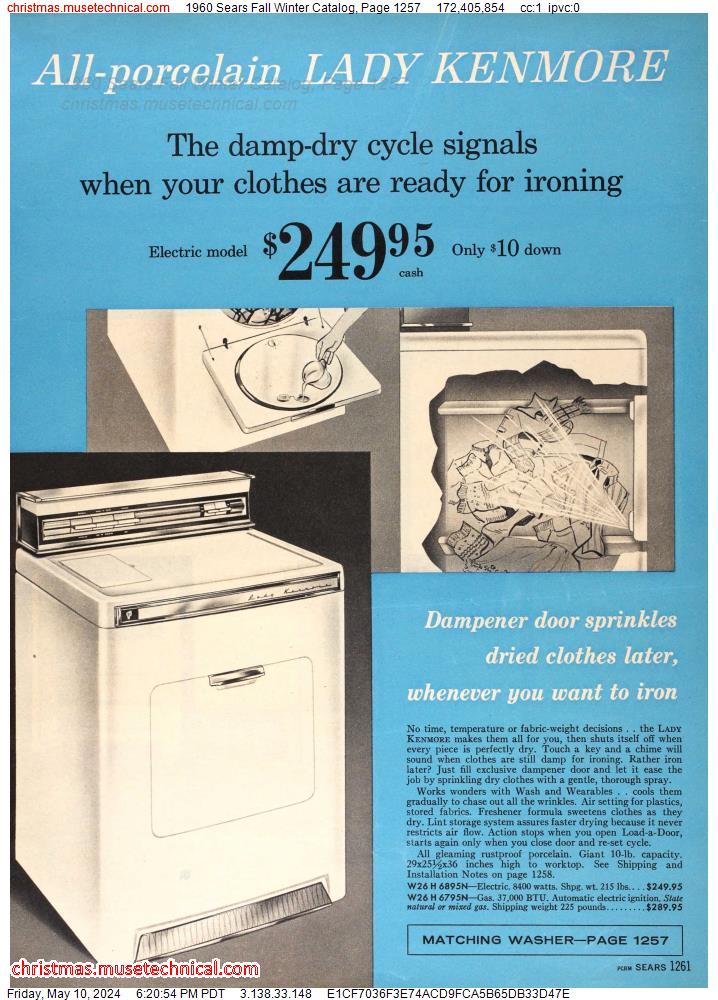 1960 Sears Fall Winter Catalog, Page 1257