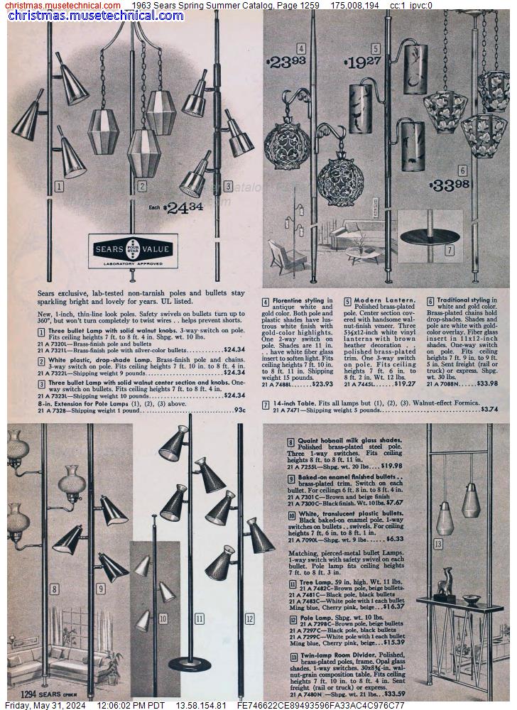 1963 Sears Spring Summer Catalog, Page 1259