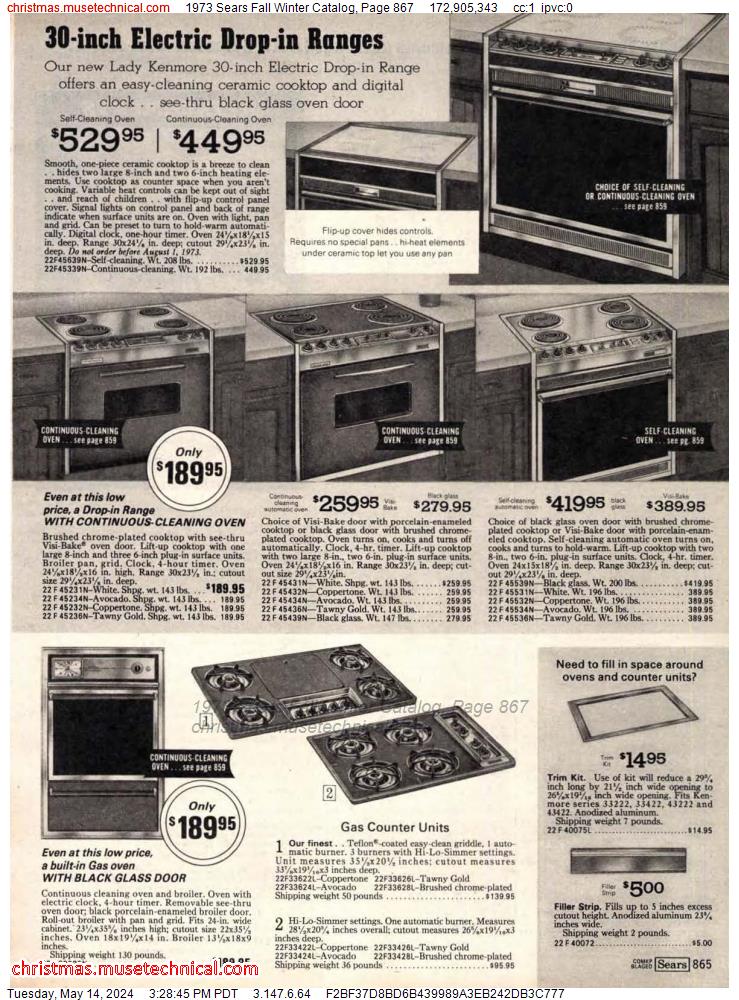 1973 Sears Fall Winter Catalog, Page 867