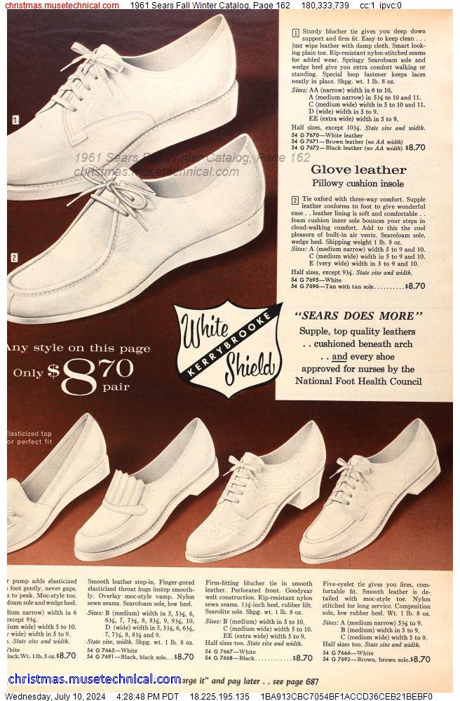 1961 Sears Fall Winter Catalog, Page 162