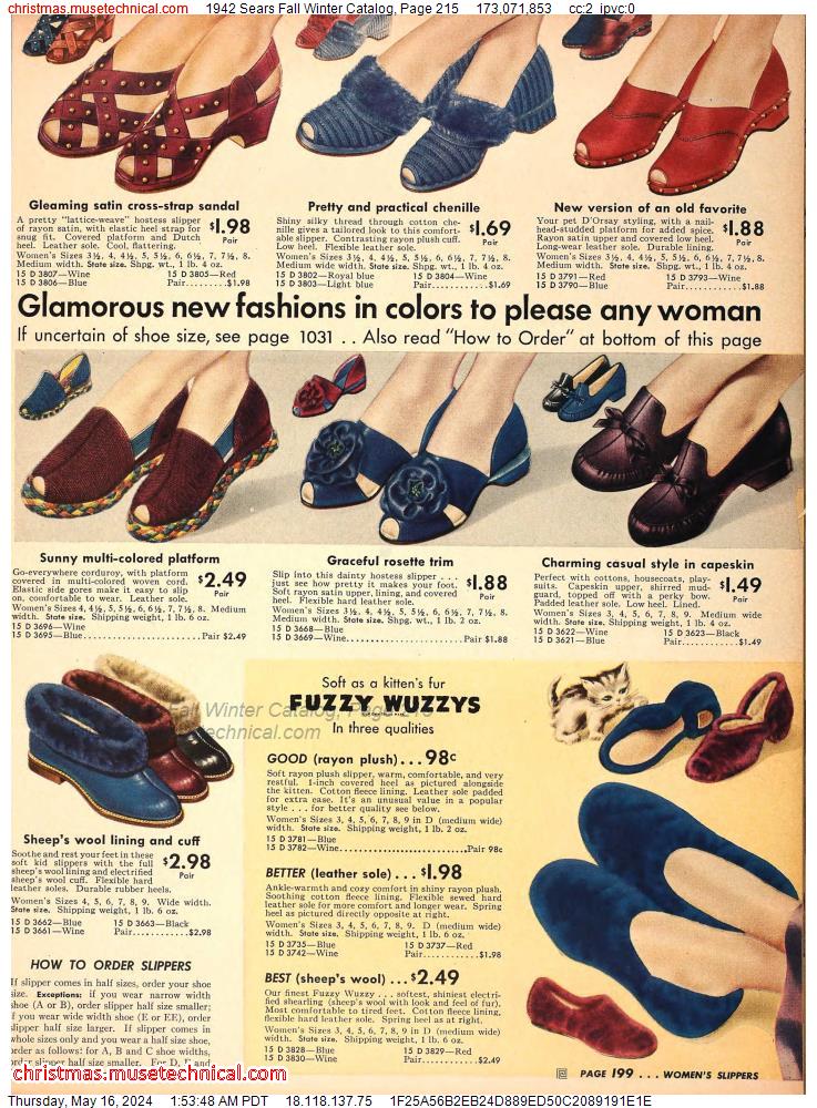 1942 Sears Fall Winter Catalog, Page 215