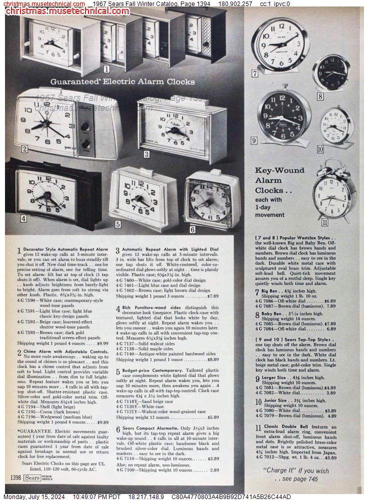 1967 Sears Fall Winter Catalog, Page 1394