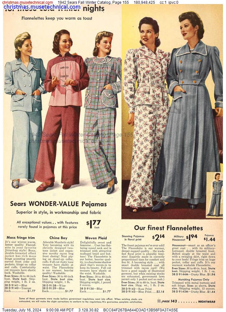 1942 Sears Fall Winter Catalog, Page 155