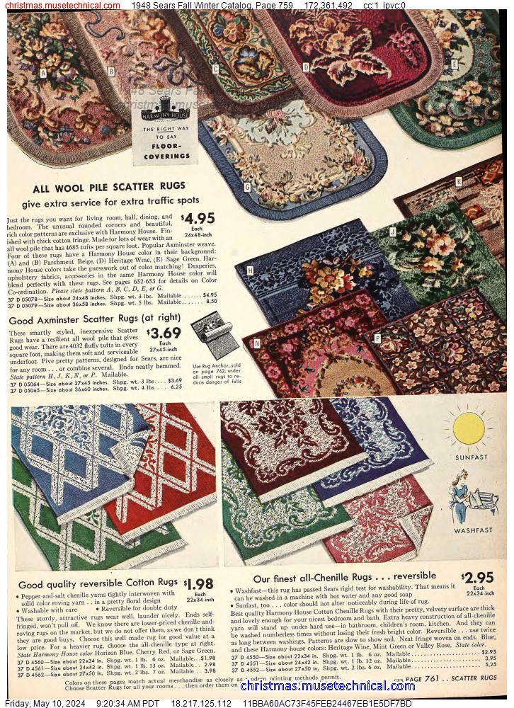 1948 Sears Fall Winter Catalog, Page 759