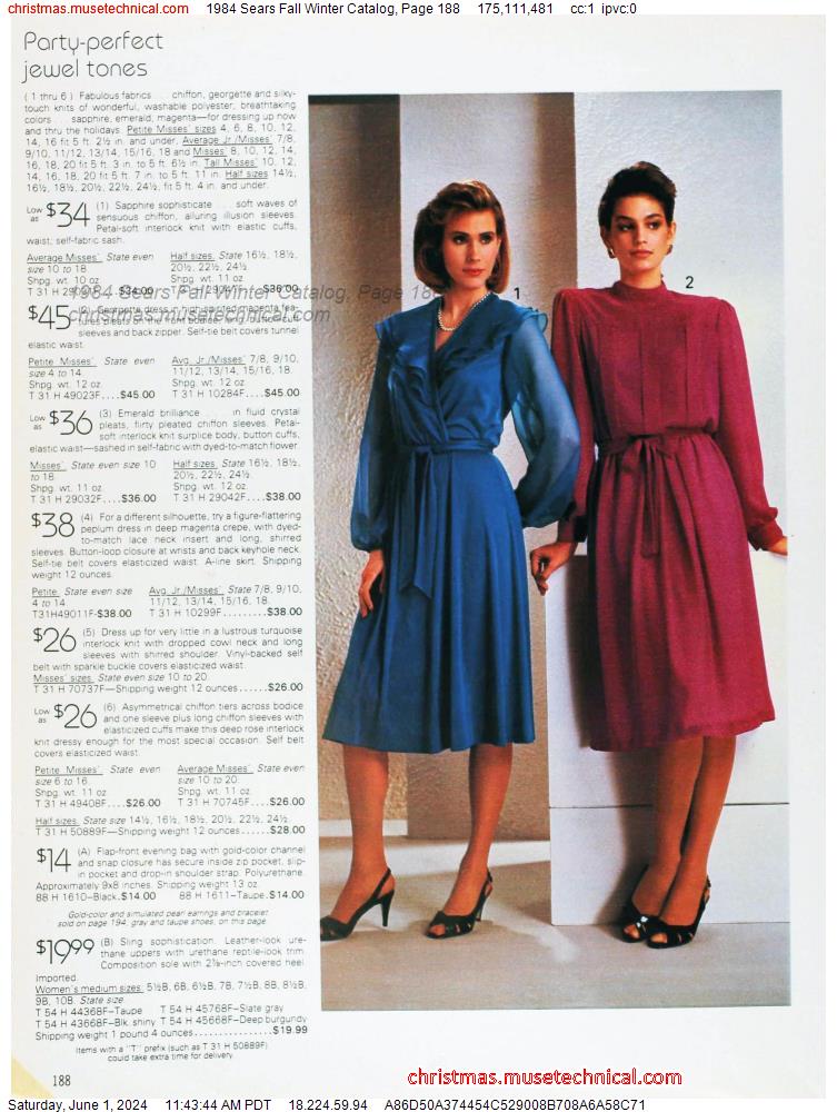 1984 Sears Fall Winter Catalog, Page 188