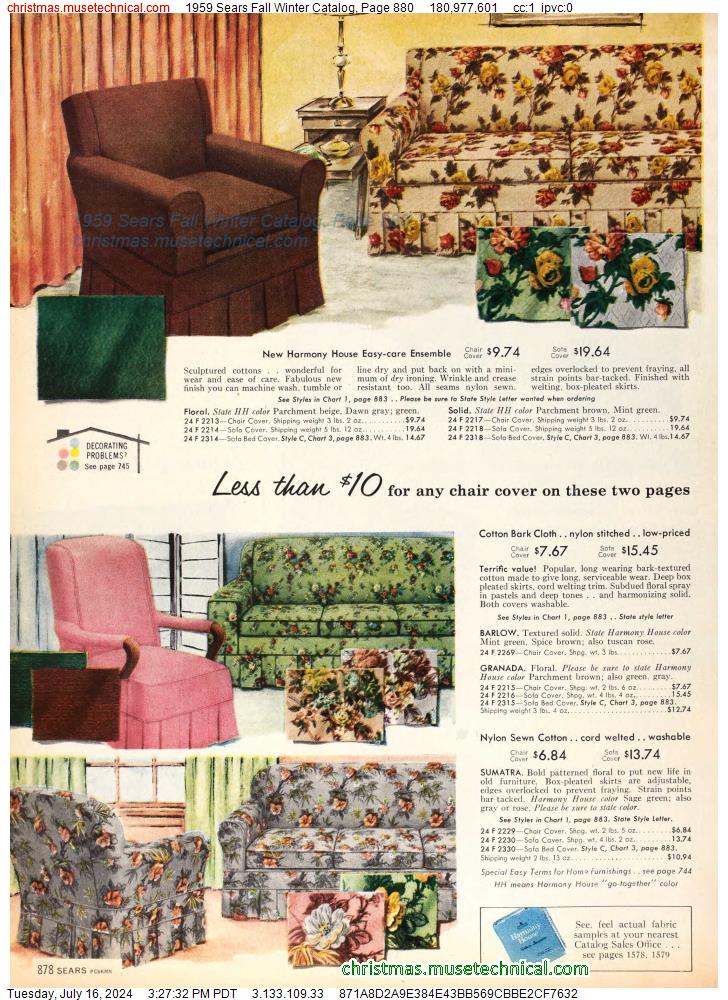 1959 Sears Fall Winter Catalog, Page 880