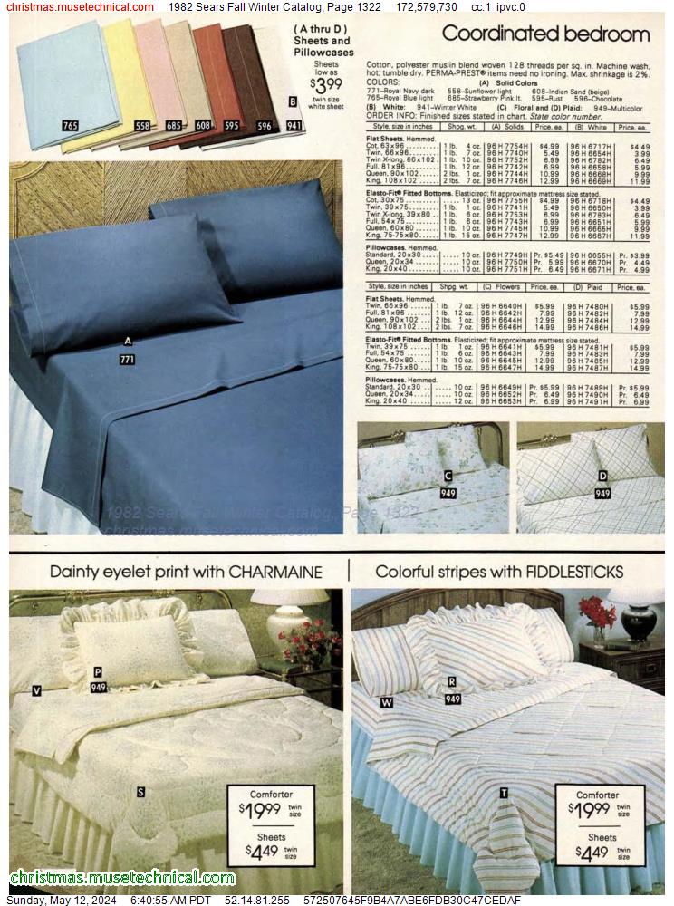1982 Sears Fall Winter Catalog, Page 1322