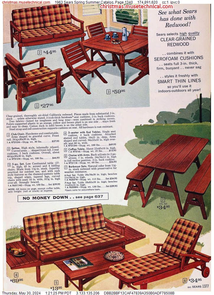 1963 Sears Spring Summer Catalog, Page 1340