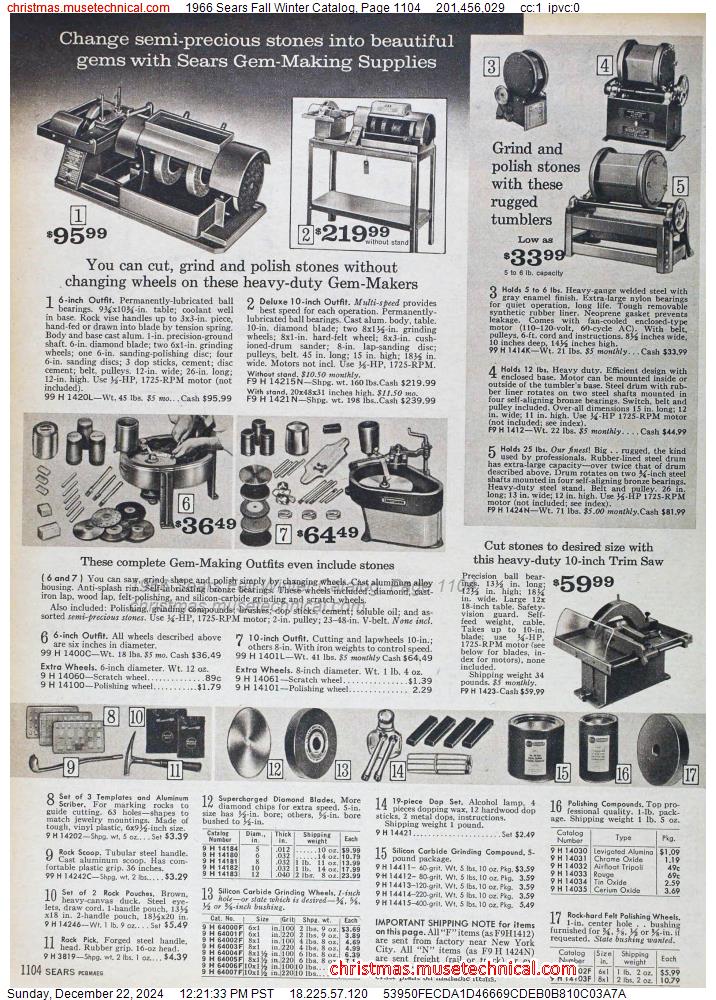 1966 Sears Fall Winter Catalog, Page 1104