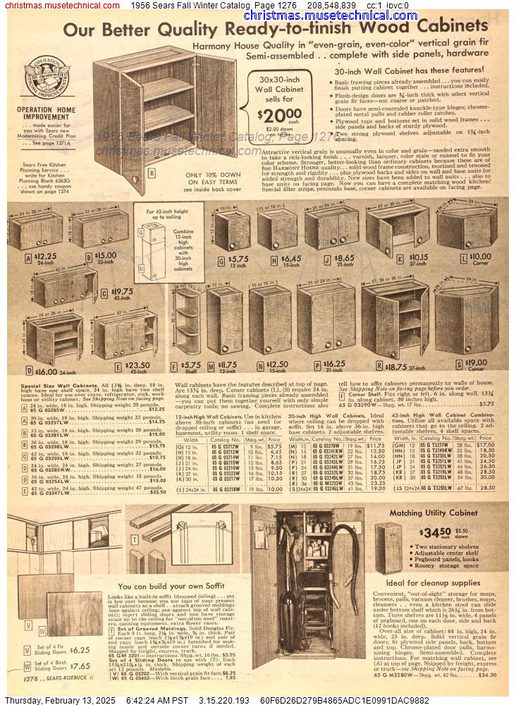 1956 Sears Fall Winter Catalog, Page 1276