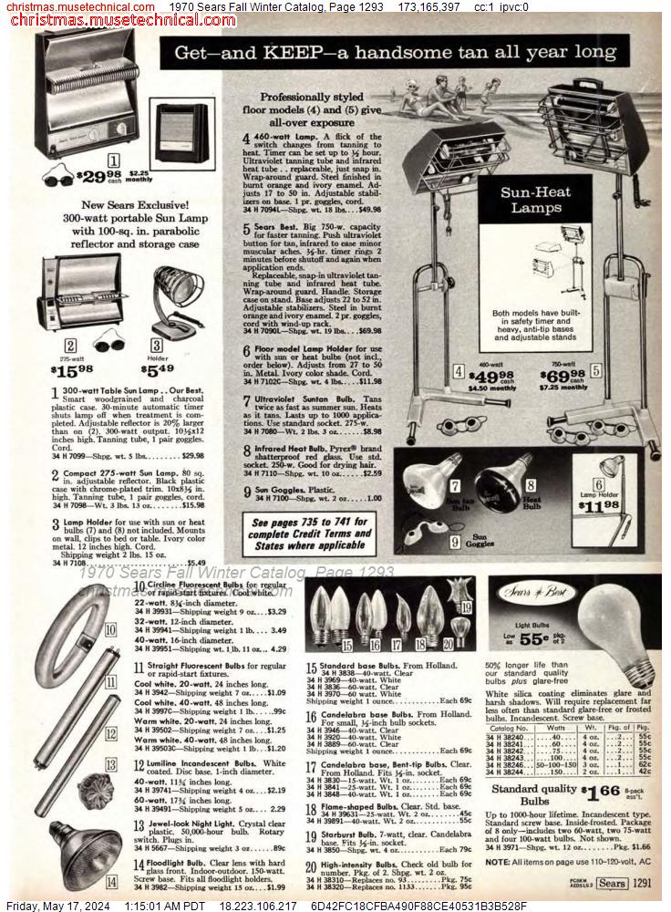 1970 Sears Fall Winter Catalog, Page 1293