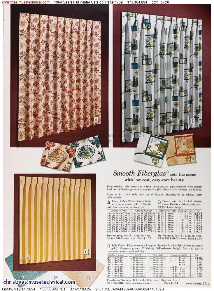 1964 Sears Fall Winter Catalog, Page 1709