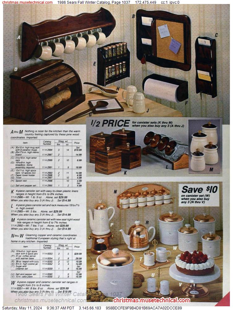 1986 Sears Fall Winter Catalog, Page 1037