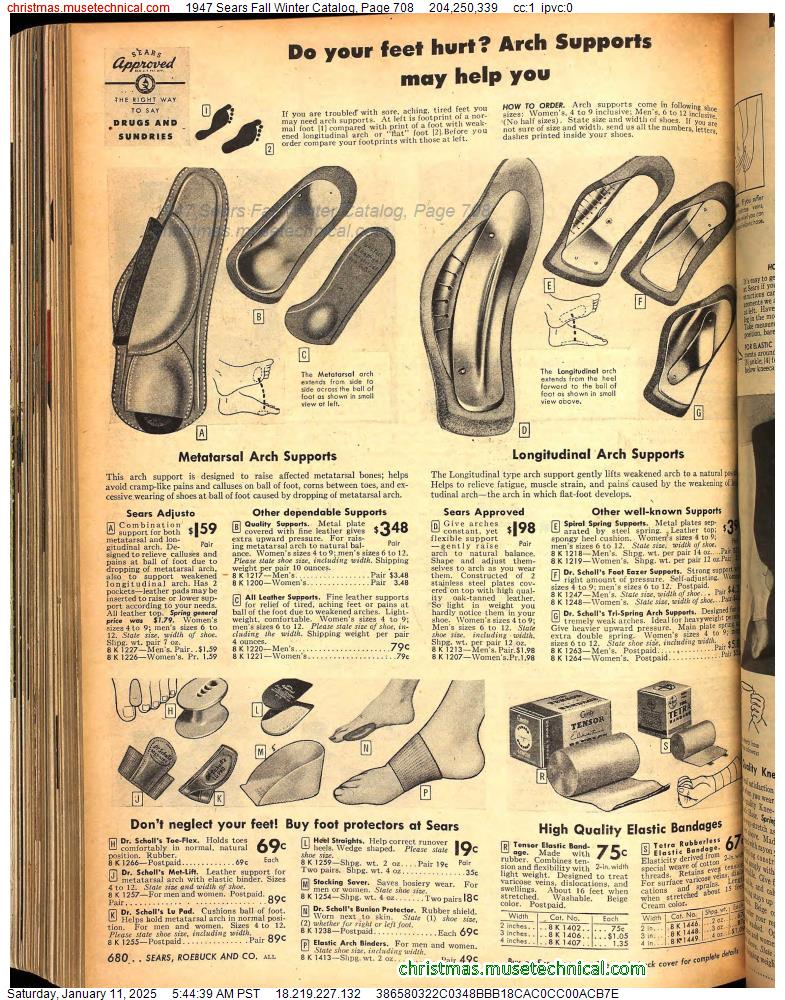 1947 Sears Fall Winter Catalog, Page 708