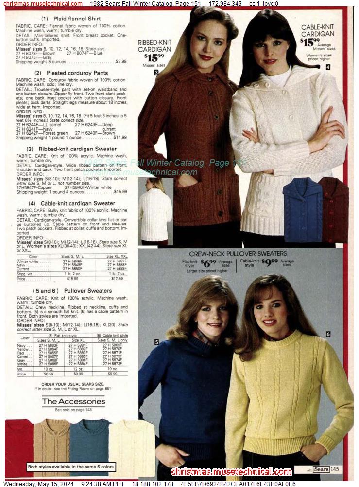 1982 Sears Fall Winter Catalog, Page 151