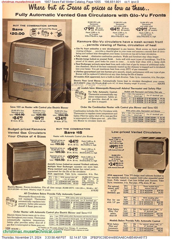 1957 Sears Fall Winter Catalog, Page 1055